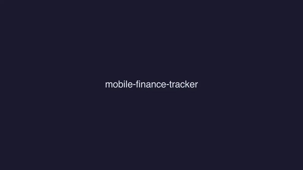 Screenshot of Mobile Finance Tracker