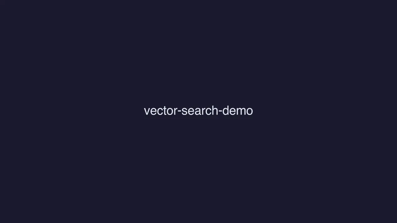 Screenshot of Vector Search Demo
